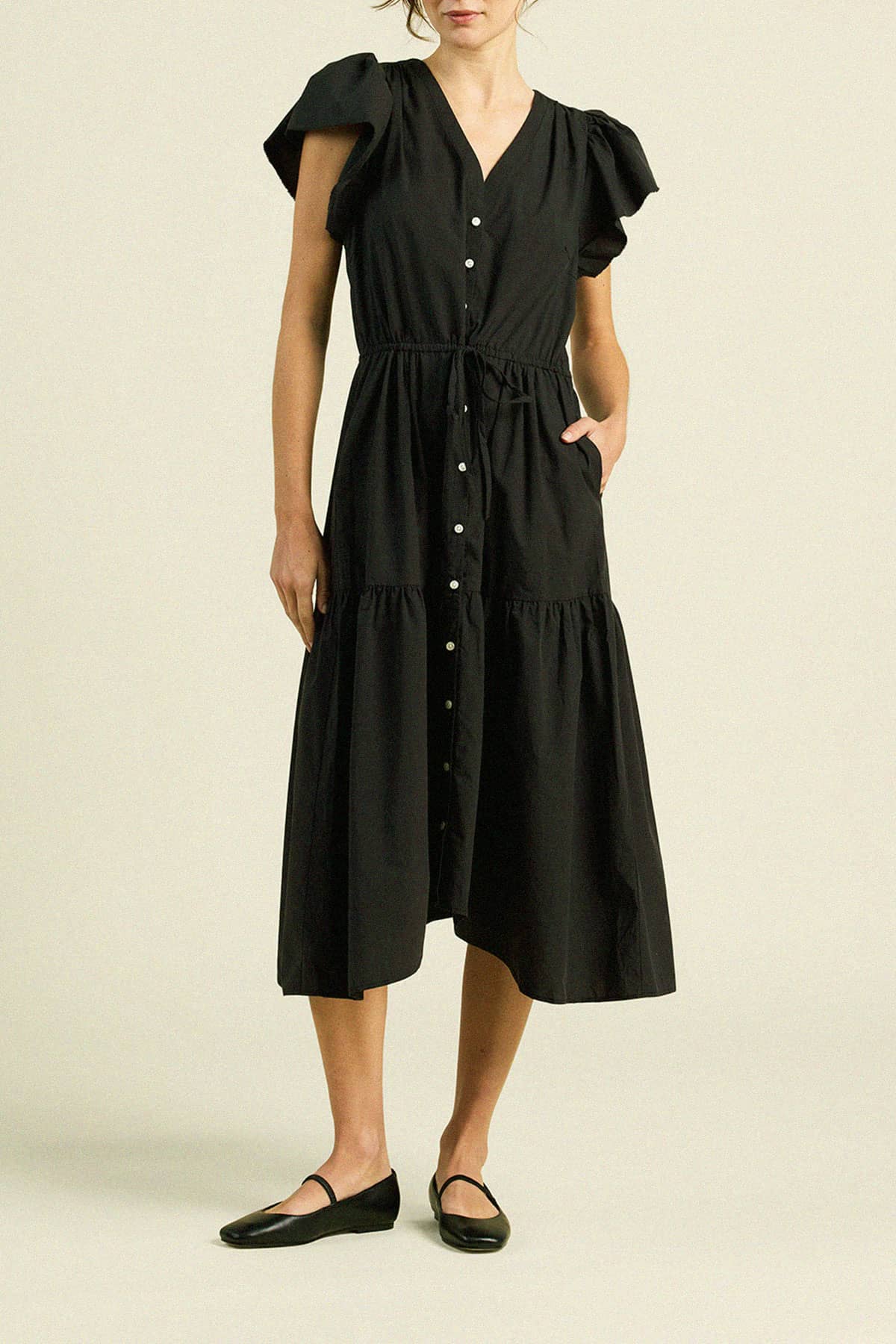 Kristi Dress Black Poplin