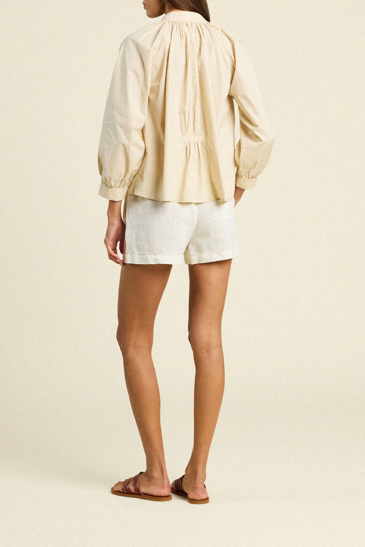 Mena Blouse Tahini Poplin