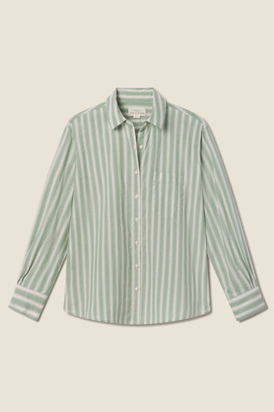 Blake Oversized Shirt Green Cabana Stripe