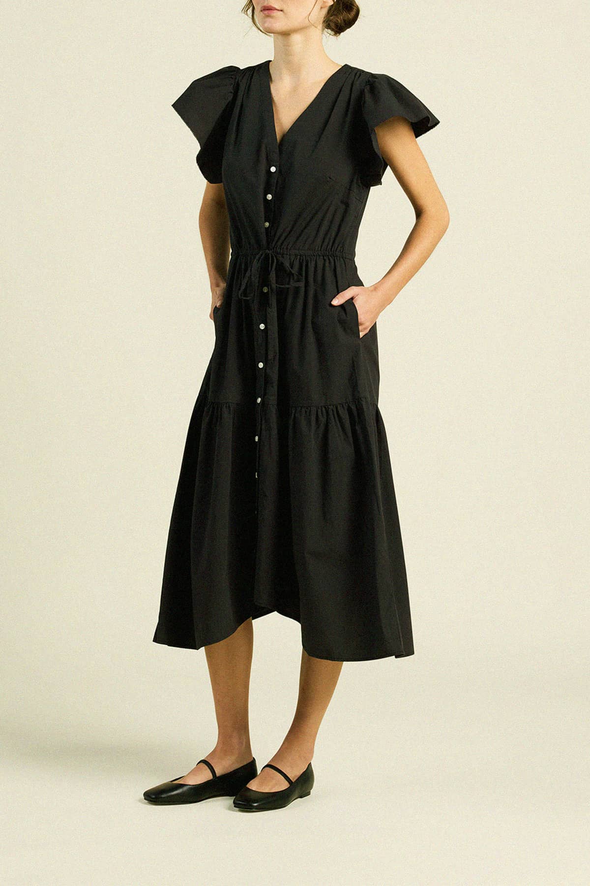 Kristi Dress Black Poplin