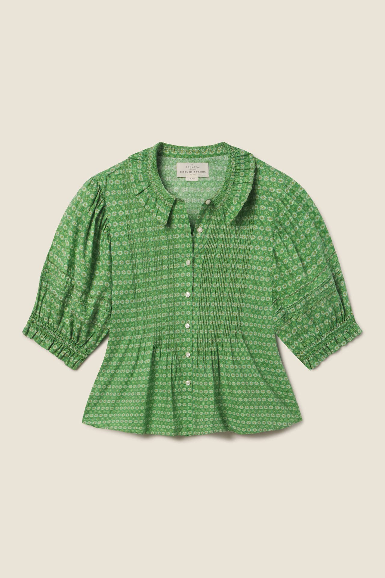 Jess Blouse Green Medallion