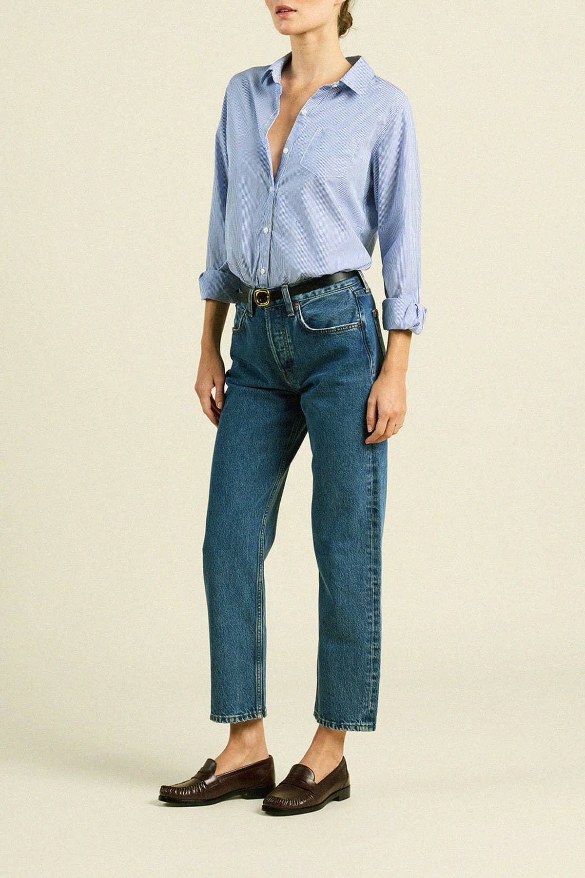 Grace Classic Shirt Blue/White Stripe