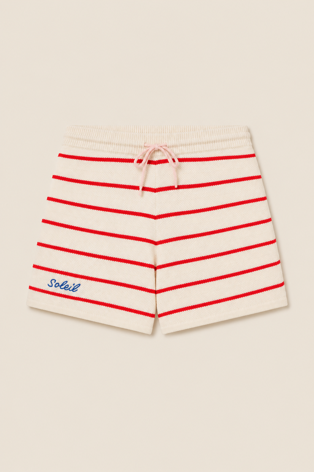 Emery Sweater Short Antique White W/ Red Stripe