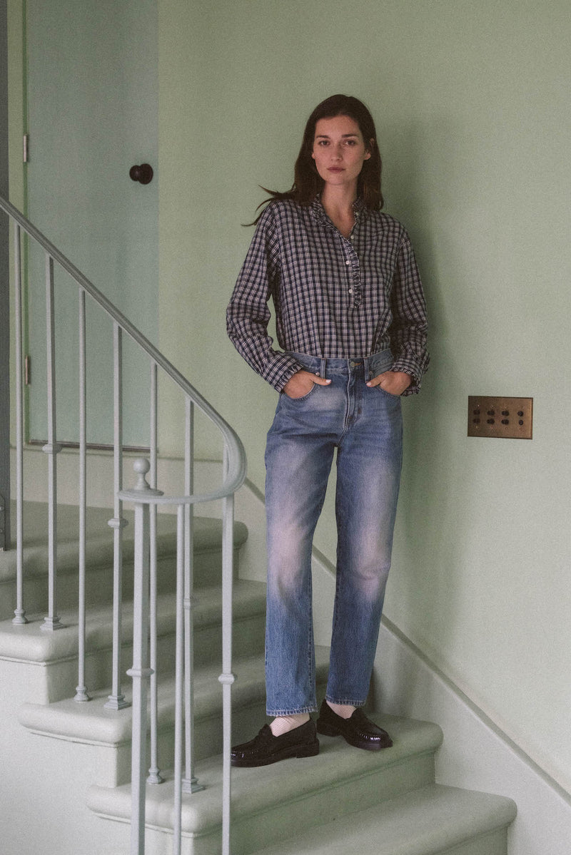 Breezy Blouse Armada Plaid