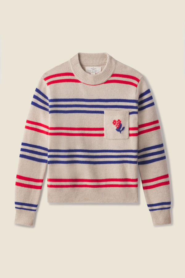 Oksana Sweater Red/Blue Stripe