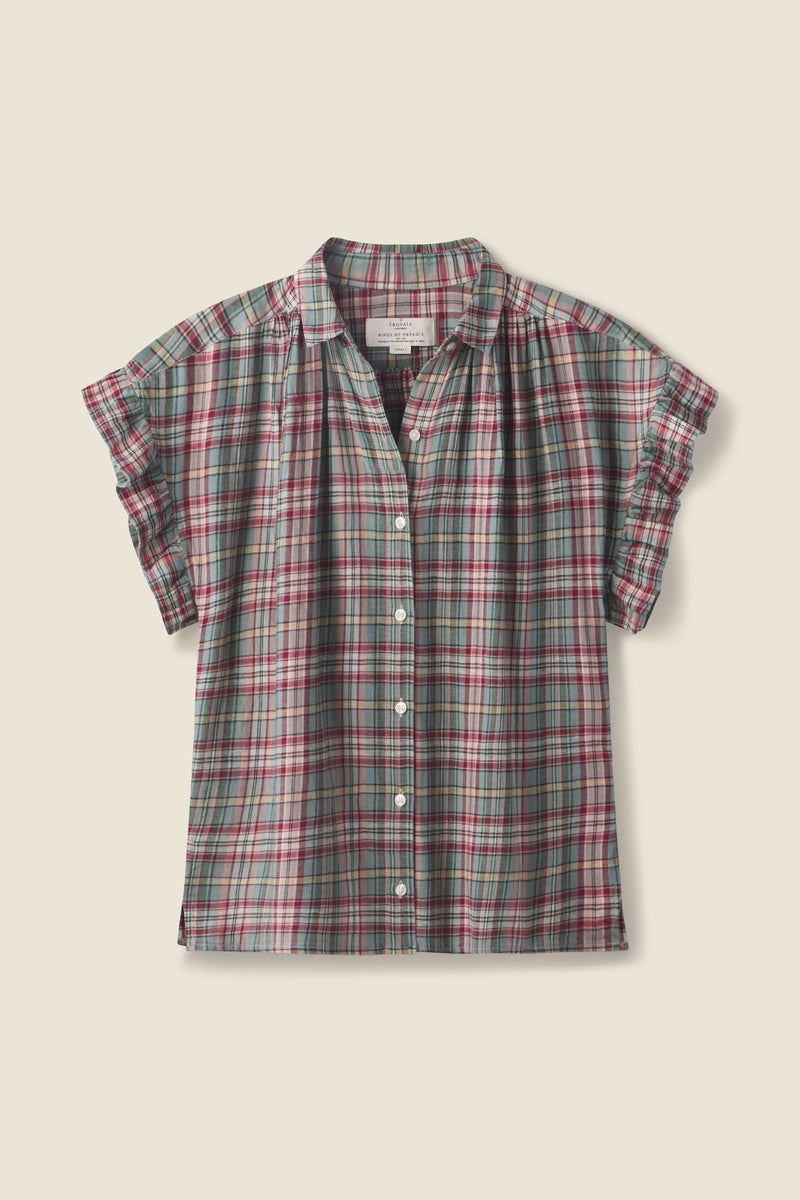 Marianne "B" Ruffle Sleeve Shirt Fairmont Plaid