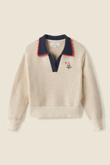 Parker Polo Sweater Antique White