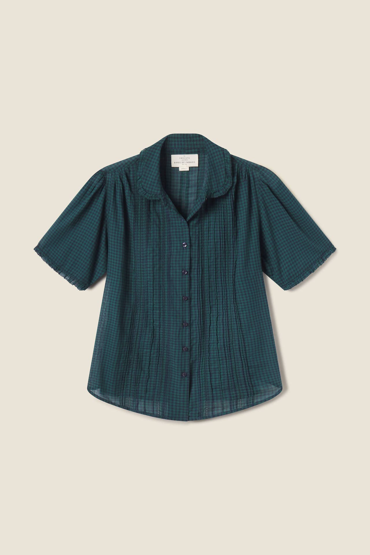 Millie Blouse Sea Pine Check