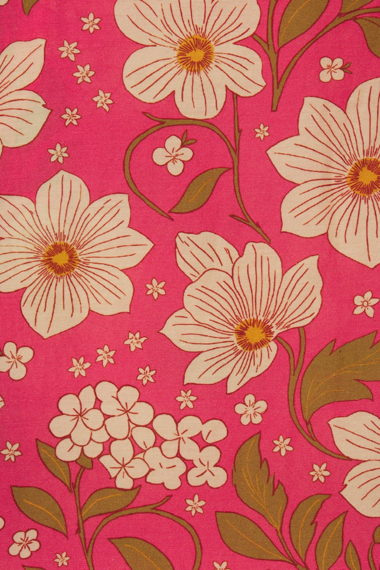 Trovata Rancho Rose fabric swatch, cotton-viscose blend