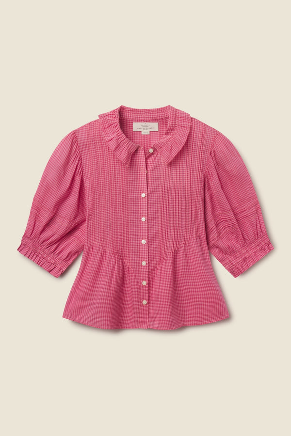 Trovata Jess blouse in Rosehip Gingham, cotton