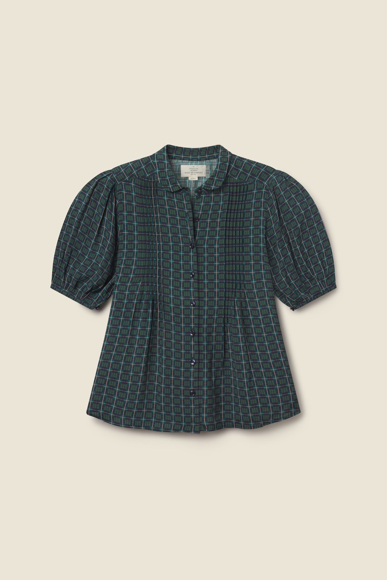 Trovata Nadine blouse in Davenport Plaid, viscose