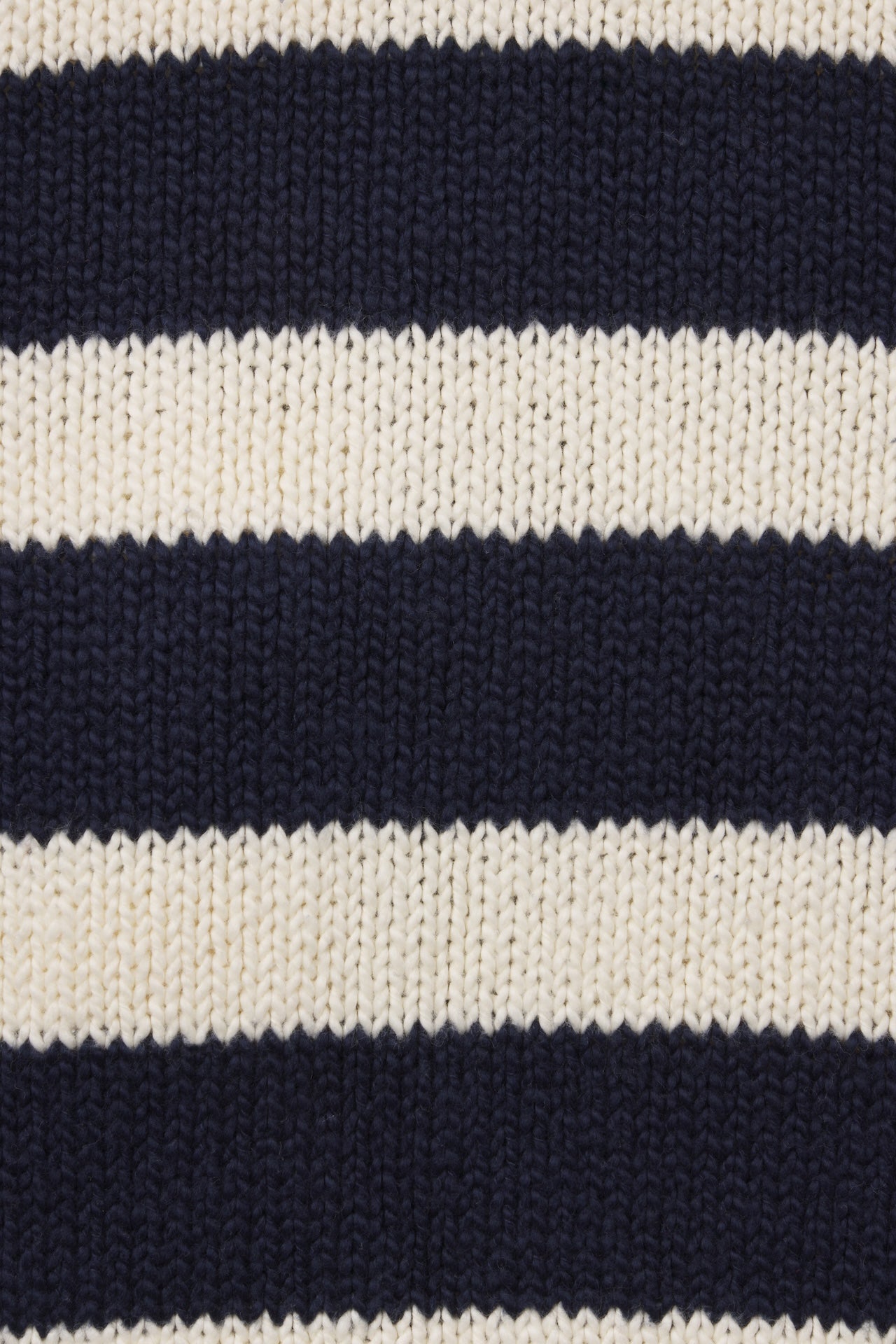 Trovata Navy with Antique White Stripe fabric swatch, cotton