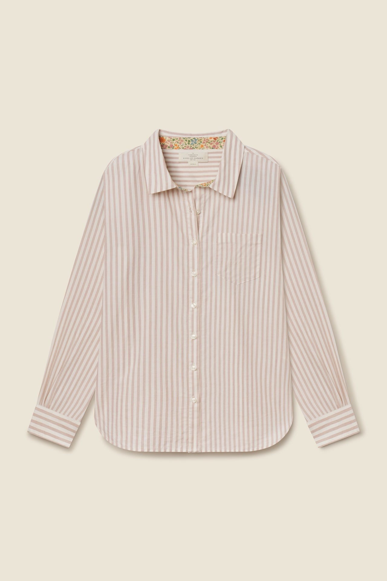 Trovata Gracie shirt in Carmel Stripe, cotton