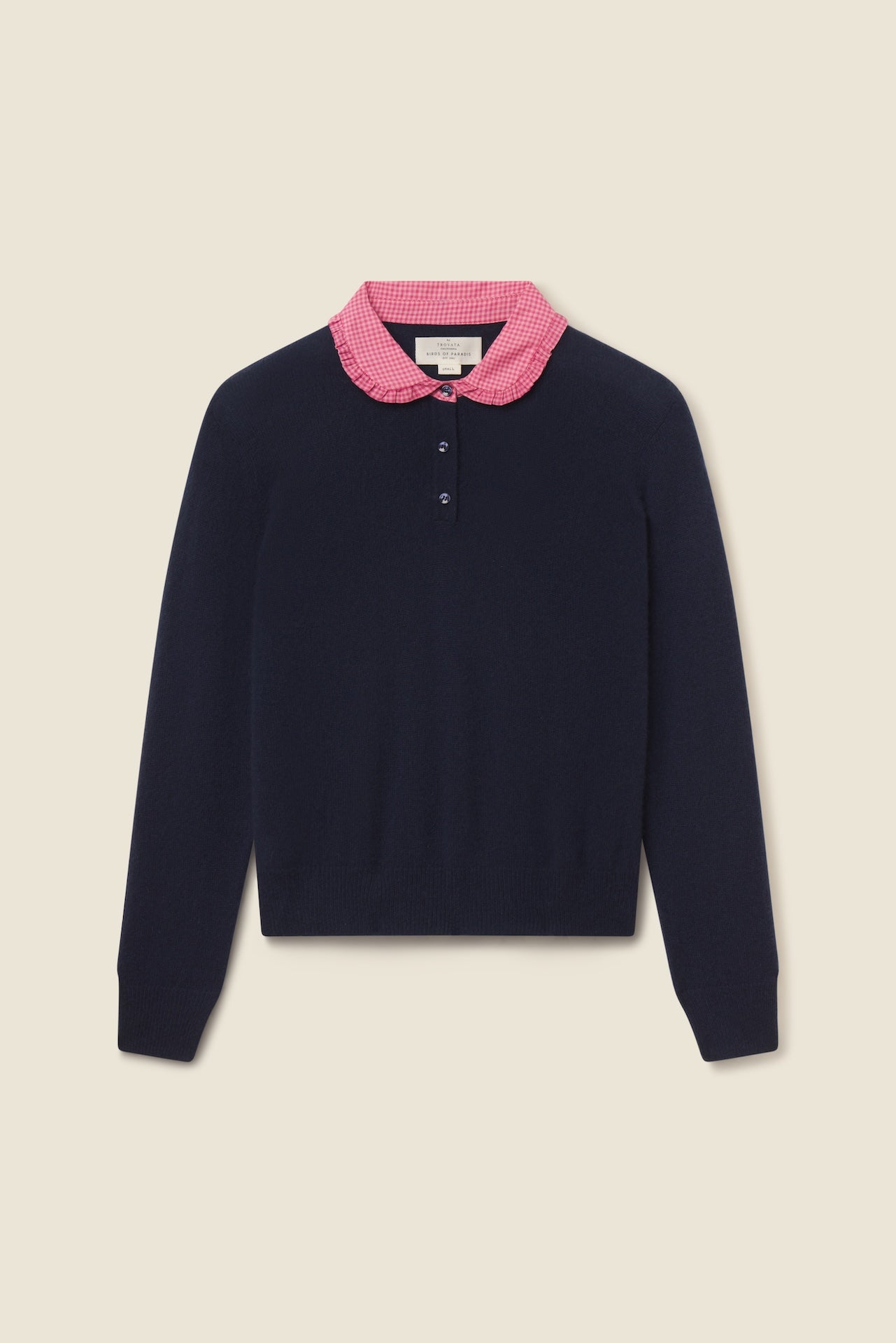 Trovata Clementine sweater in Navy, cashmere
