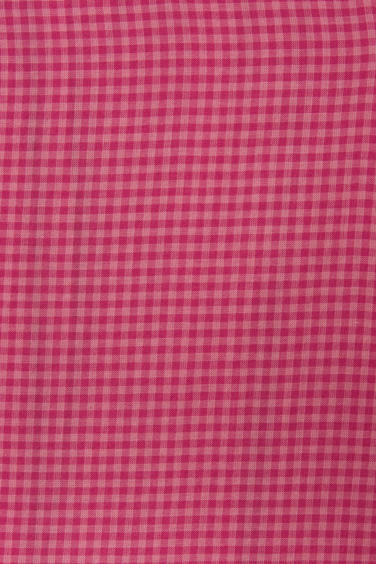 Trovata Rosehip Gingham fabric swatch, cotton