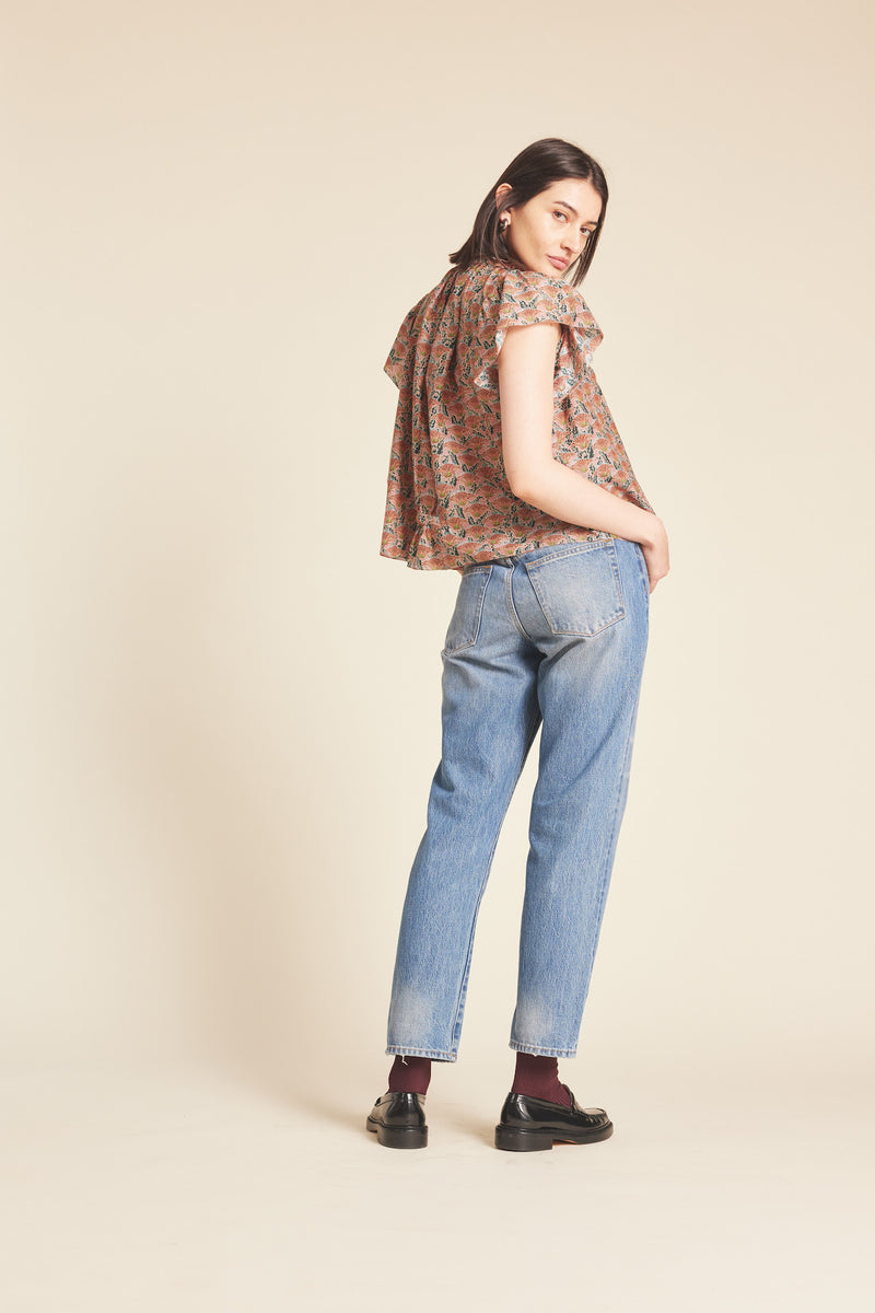 Carla Blouse Fan Flower