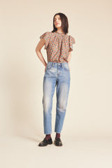 Carla Blouse Fan Flower