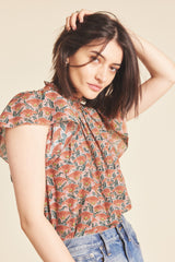 Carla Blouse Fan Flower
