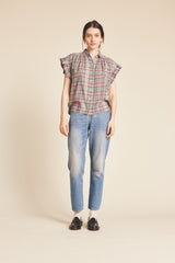 Marianne "B" Ruffle Sleeve Shirt Fairmont Plaid