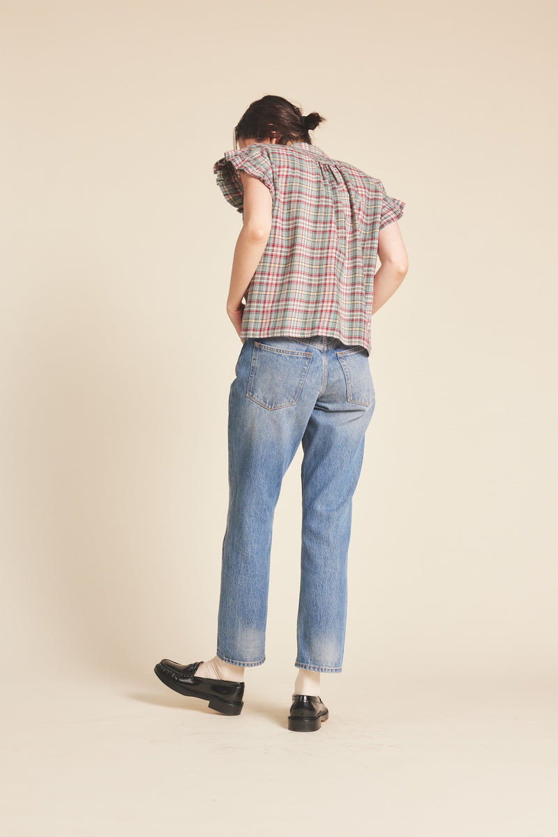 Marianne "B" Ruffle Sleeve Shirt Fairmont Plaid