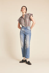 Marianne "B" Ruffle Sleeve Shirt Fairmont Plaid