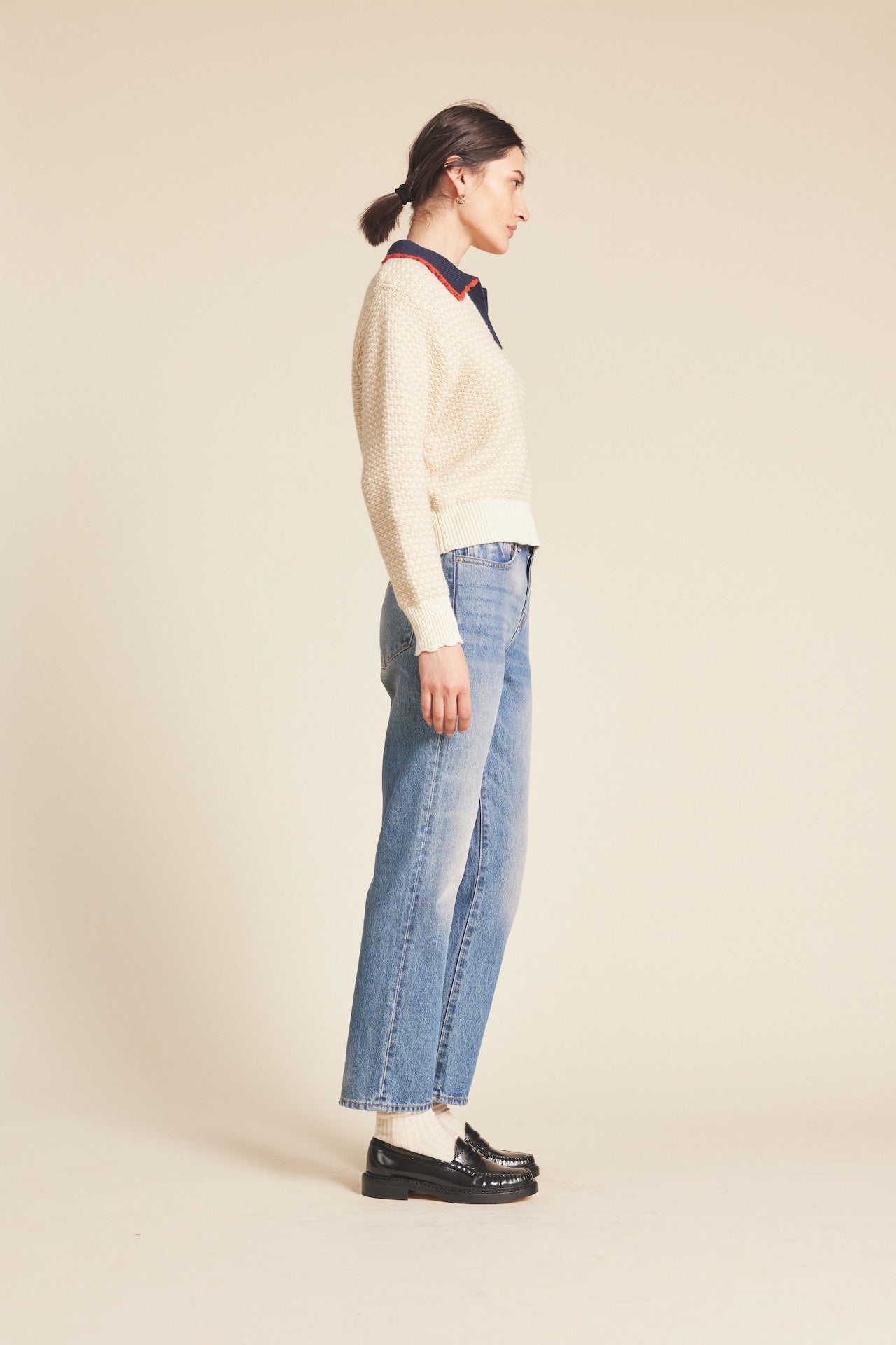 Parker Polo Sweater Antique White
