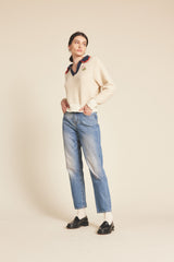 Parker Polo Sweater Antique White