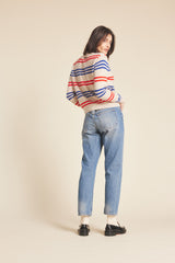 Oksana Sweater Red/Blue Stripe
