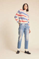 Oksana Sweater Red/Blue Stripe