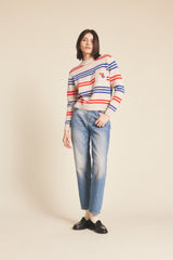 Oksana Sweater Red/Blue Stripe