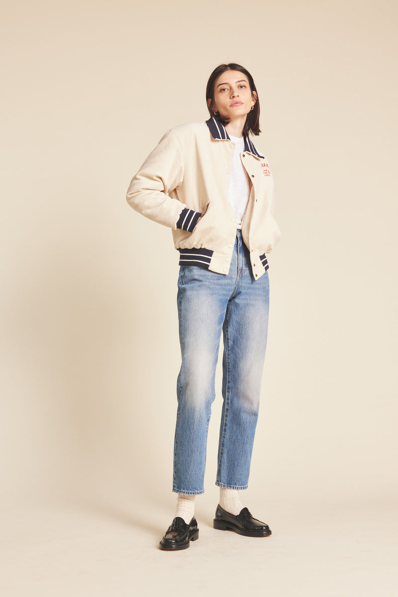 Logan Varsity Jacket Oat
