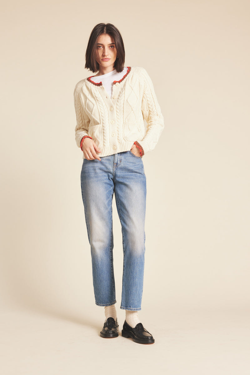 Louise Cardigan Antique White