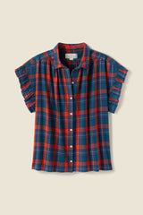 Marianne "B" Ruffle Sleeve Shirt Merrywood Plaid