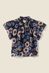 Clover Blouse Navy Poppies