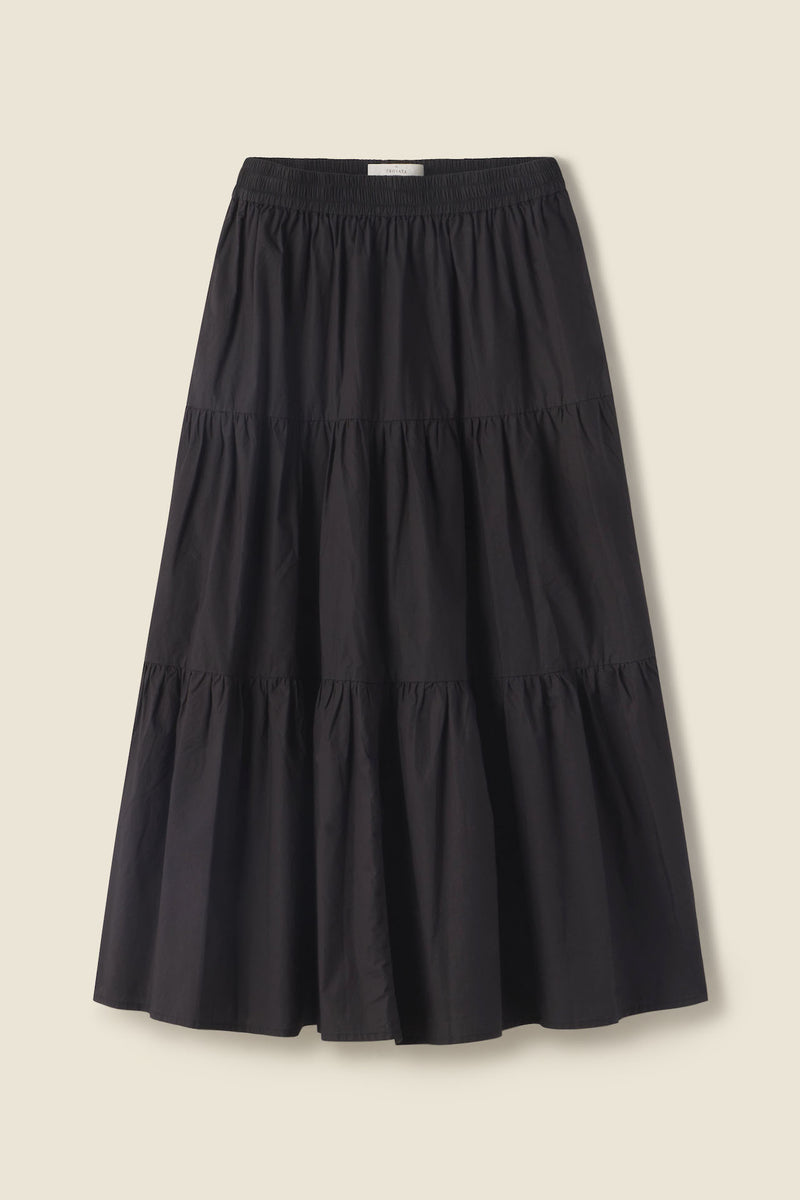 Makena "B" Skirt Black Poplin