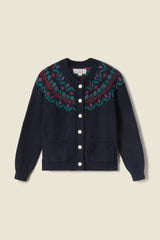 Ida Fairisle Cardigan Navy