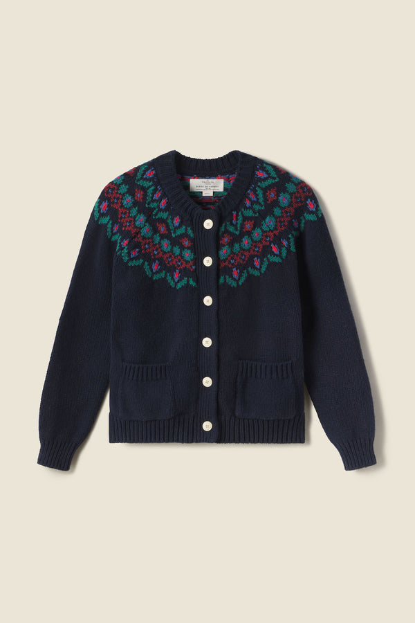 Ida Fairisle Cardigan Navy