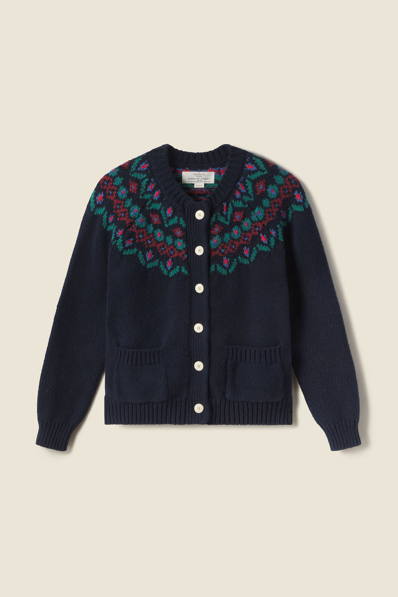 Ida Fairisle Cardigan Navy