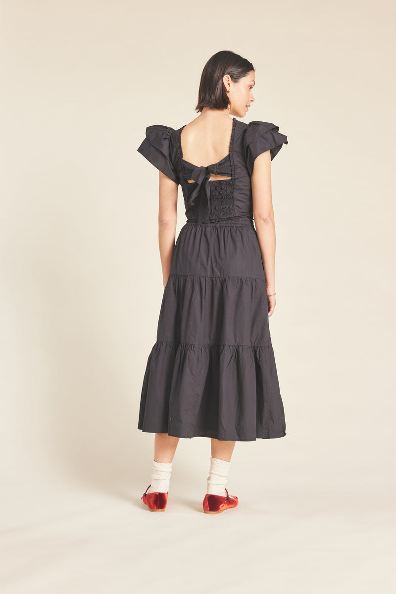 Cerise Top Black Poplin