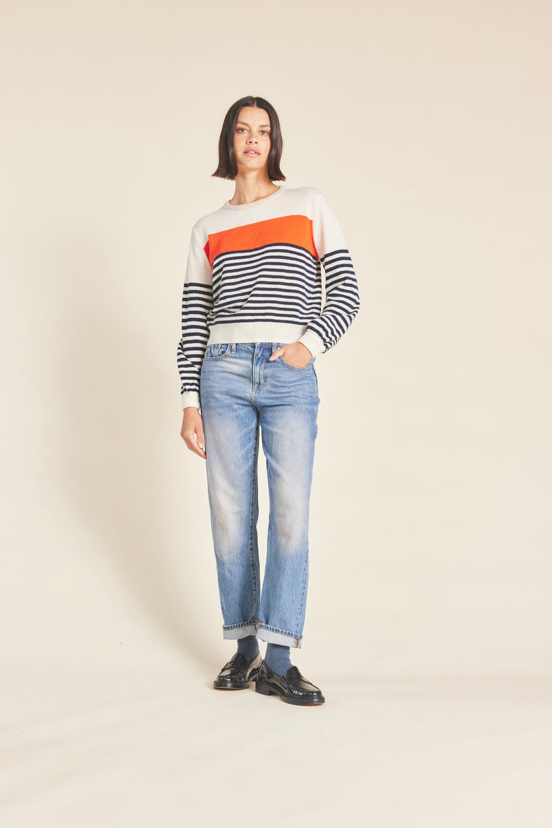 Ryann Sweater Navy/Red/White