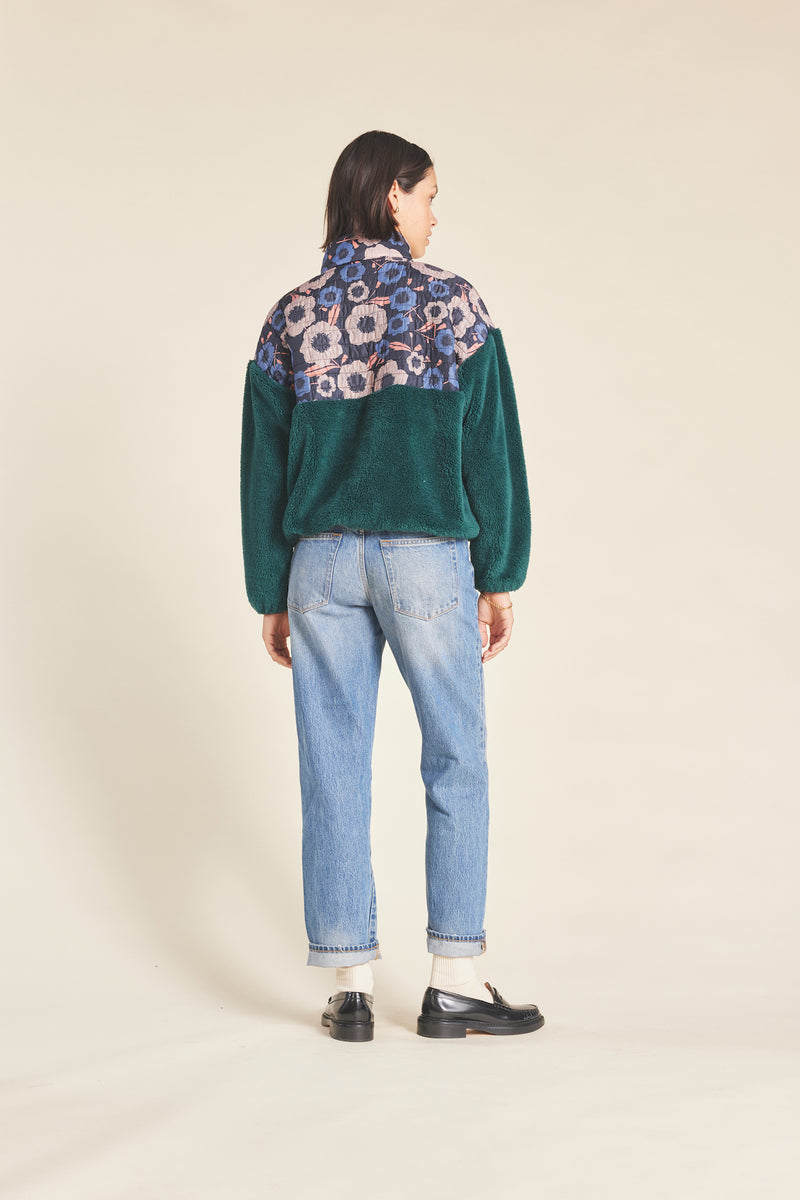 Casey Pullover Navy Poppies