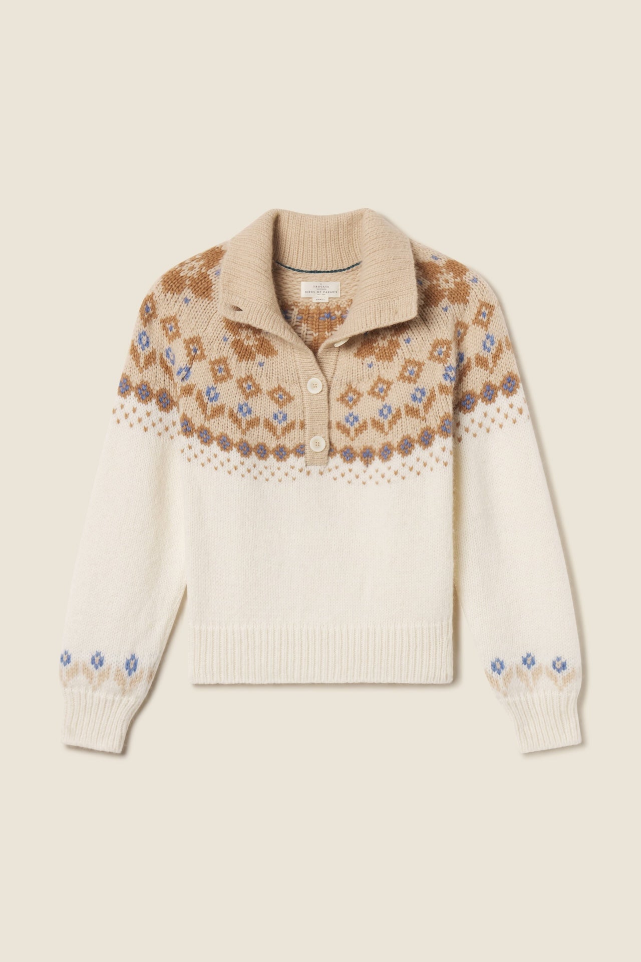 Juneau Sweater Antique White Fairisle