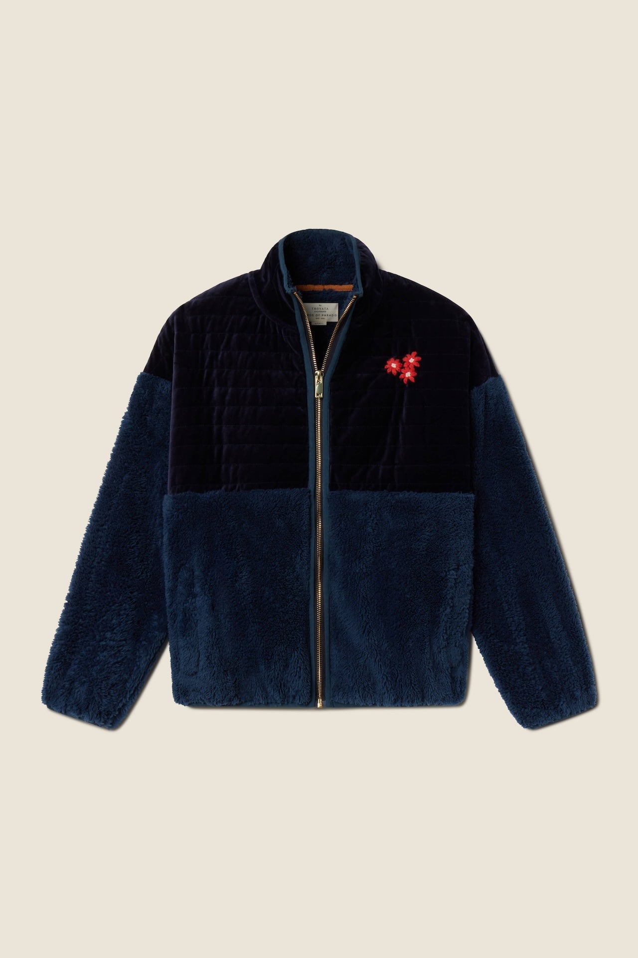 Lennox Zip-Up Dark Sapphire Velvet