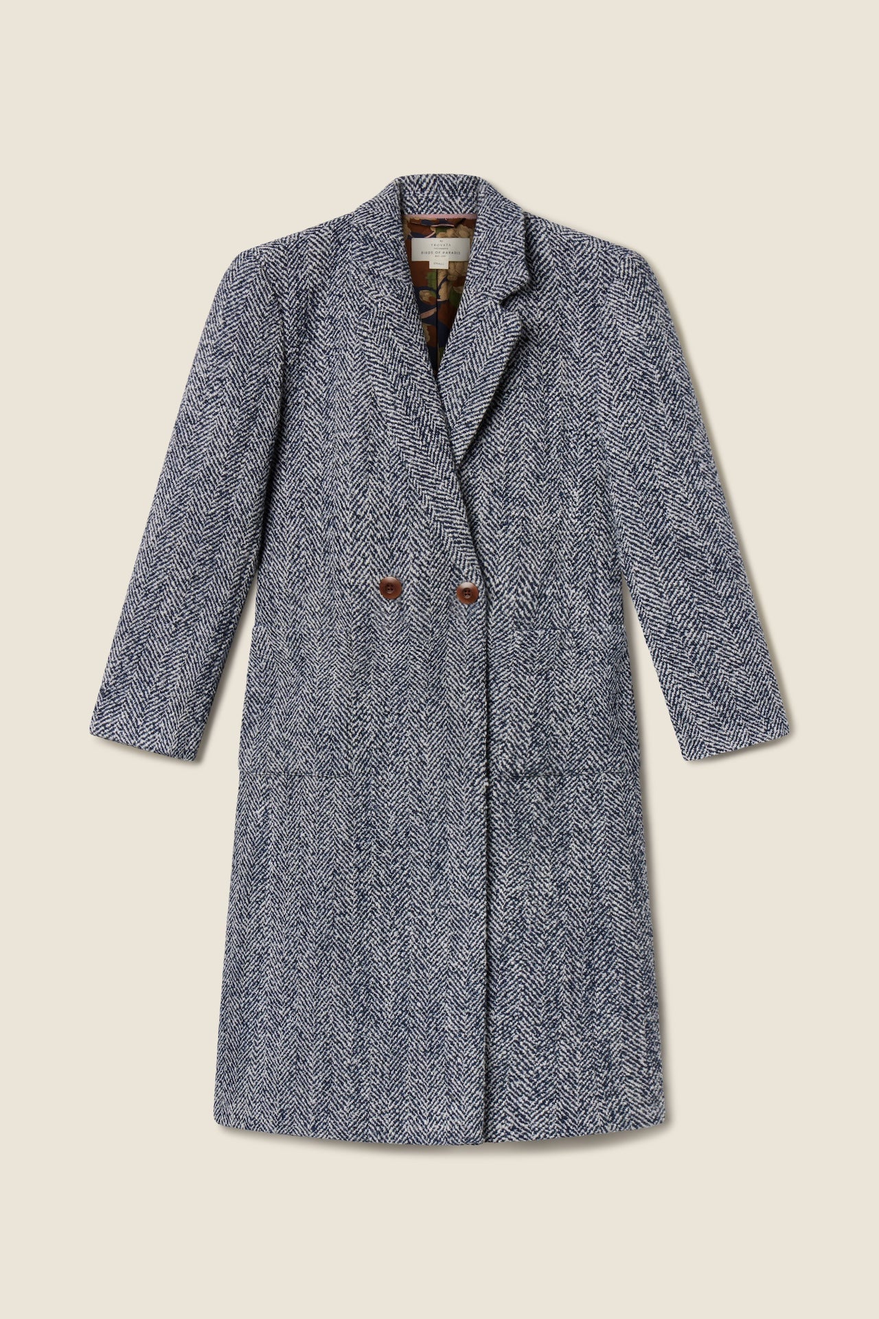 Lars Coat Navy Herringbone