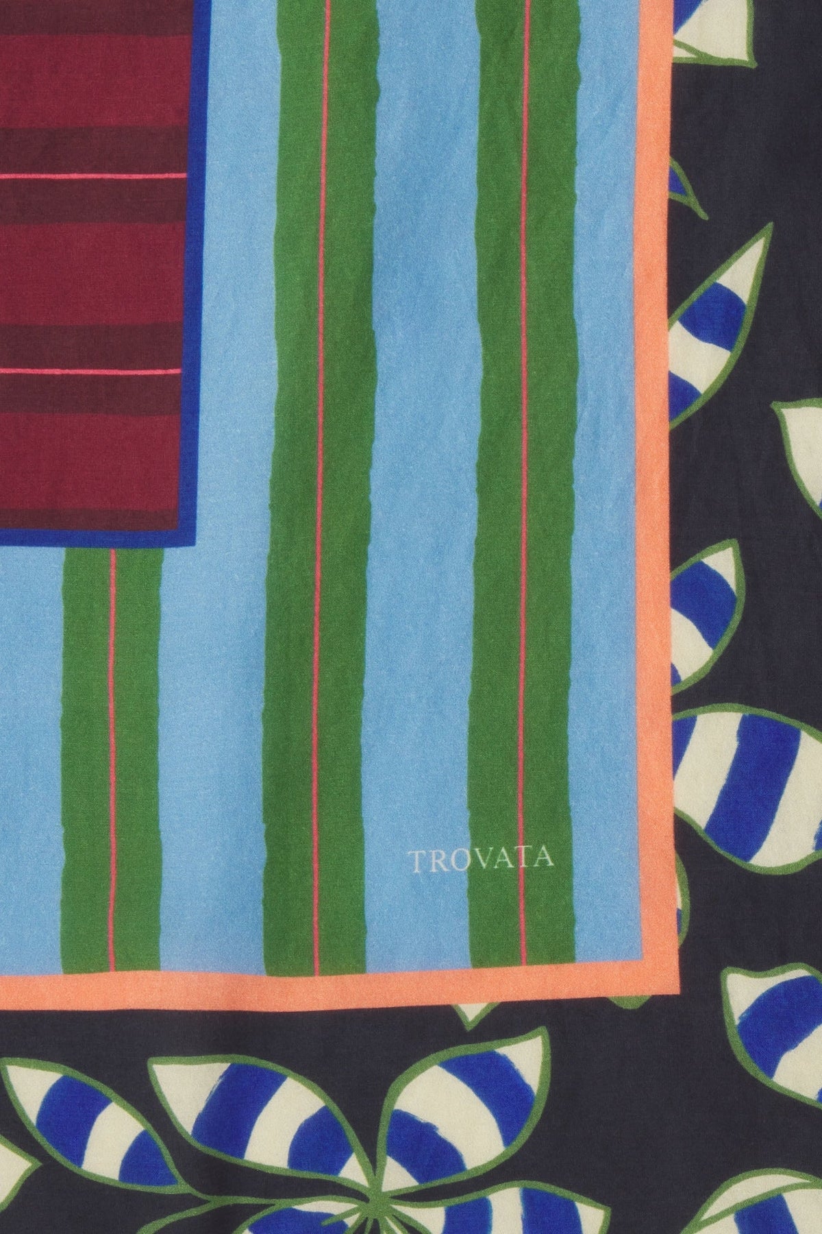 Trovata Mod Botanica fabric swatch, cotton-silk blend