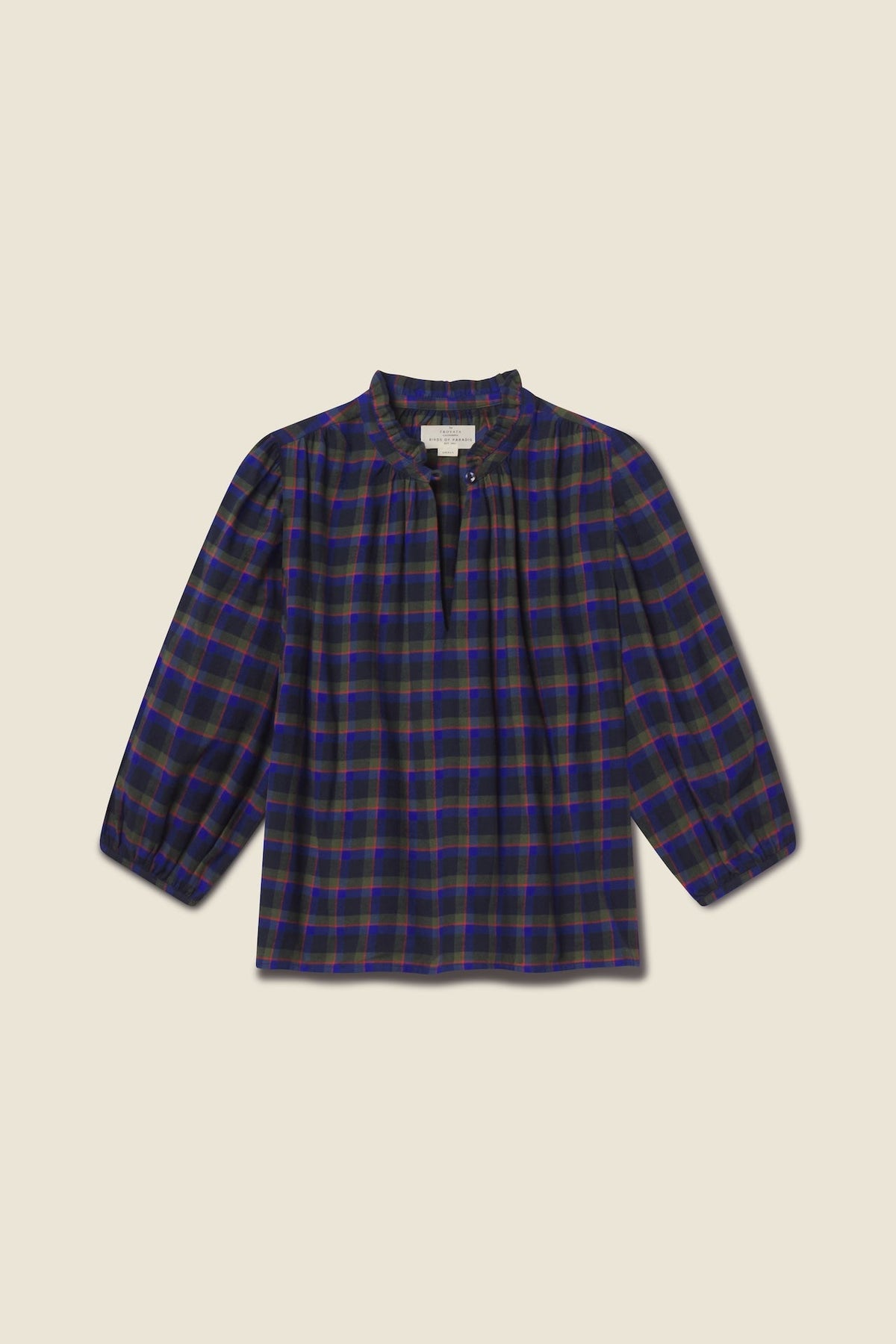 Trovata Orly blouse in Winter Regatta Plaid, cotton