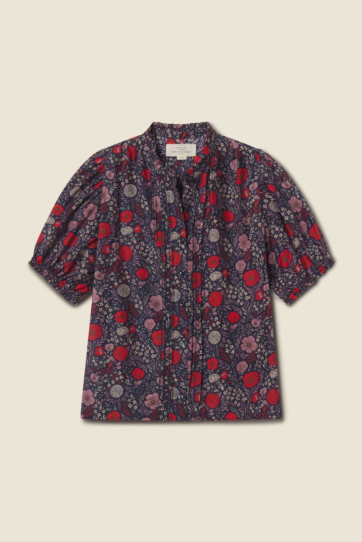 Trovata Mira blouse in Atelier Garden, cotton-silk blend