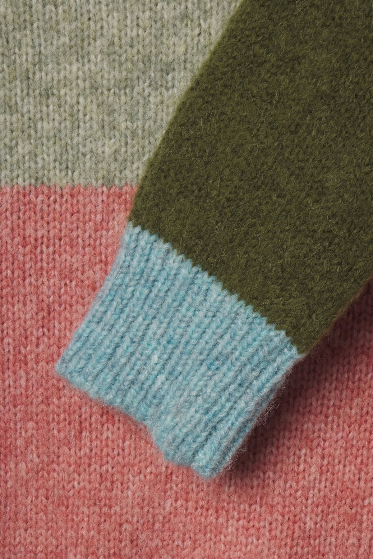 Trovata Grey Colorblock fabric swatch, alpaca-wool blend — view 2