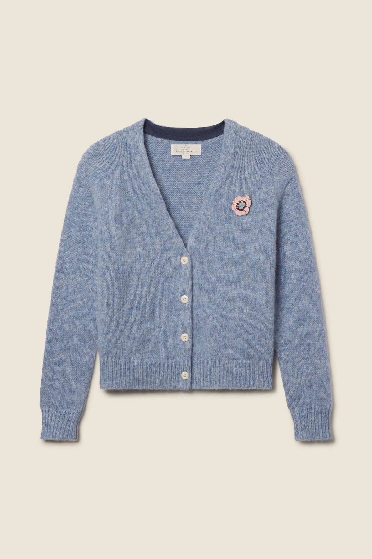 Trovata Esra cardigan sweater in Pewter, alpaca-wool blend