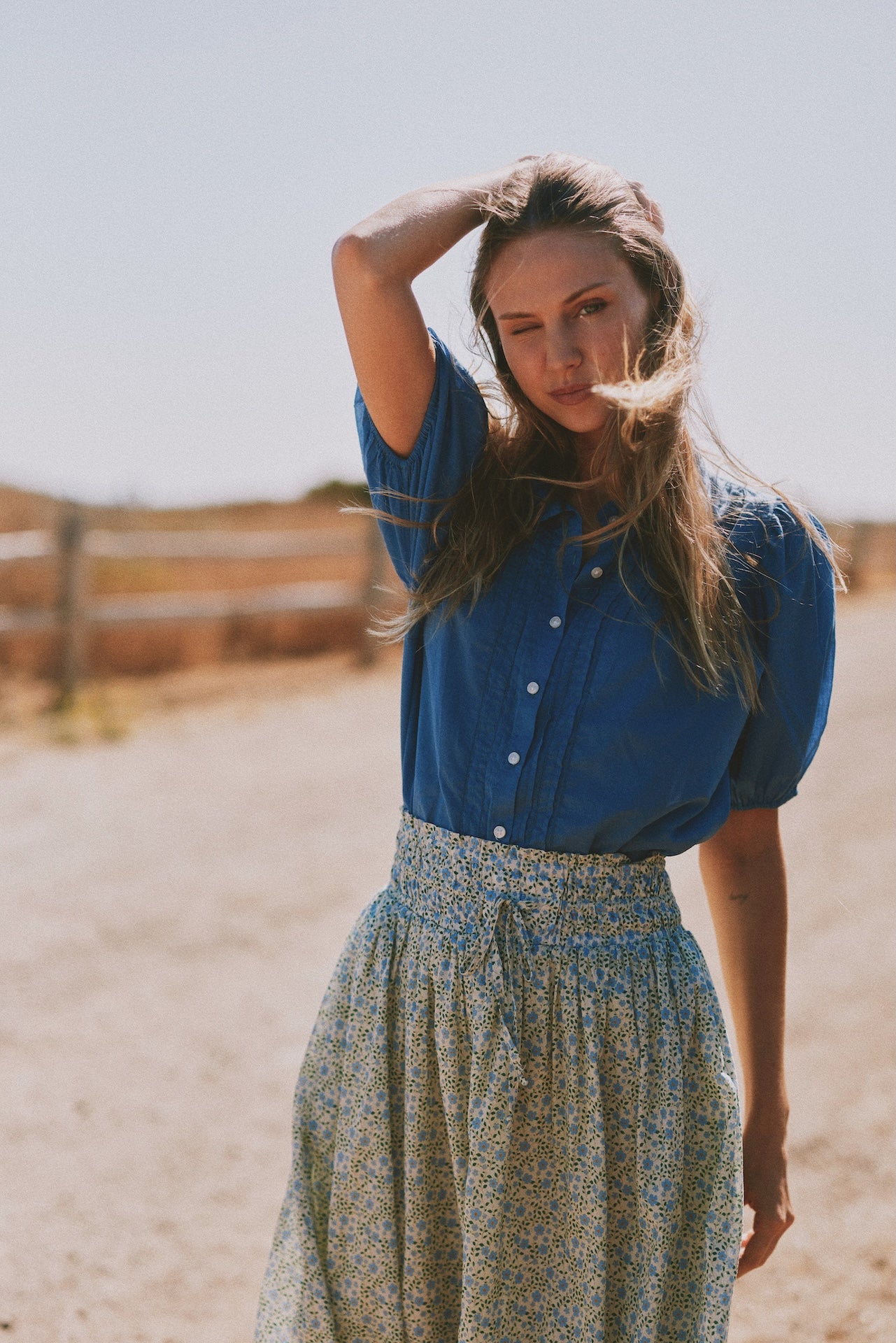 トップス apolina Bettina blouse 5/7 Mira Blouse in Blue Cove | Trovata